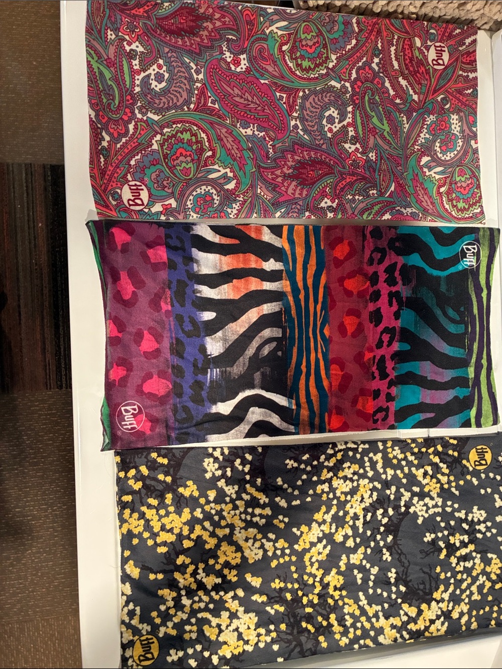 Buff Multifunctional Printed Neck Gaiter Scarf - Paisley, Stripes & Floral